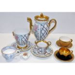 An antique French Empire style porcelain coffee po