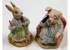 A Beswick Beatrix Potter pig 3.75in tall twinned w