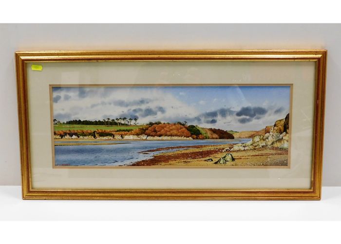 A framed, signed John Skinner watercolour of River