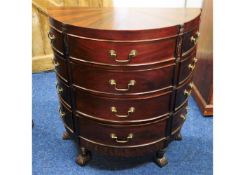 A semi-circle shaped chest of 12 drawers