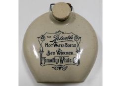 A Timothy White stoneware "Reliable Hot Water Bott