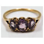 A 9ct gold amethyst stone ring 2.4g size R