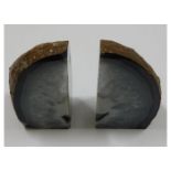 A pair of agate bookends, a/f 6in tall
