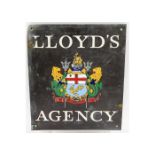 A bronze Lloyd's Agency plaque with enamelled deco