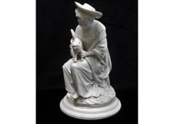 A c.1871 Worcester parian ware figure of woman wit