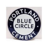 A Portland Blue Circle Cement enamel sign 15in dia