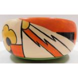An art deco Clarice Cliff style bowl, small hairli