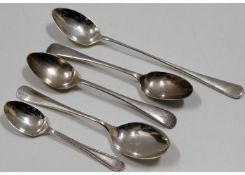 Five silver spoons, two monogrammed with letter "A