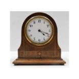 An Edwardian inlaid Buren mantle clock, not runnin