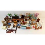 A quantity of mixed dolls house equipment & furnis
