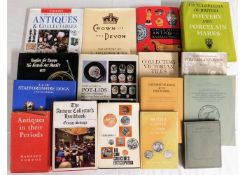 A quantity of 16 books relating to antiques & coll