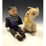 Vintage 20th Century 'Reliable' doll, ogether with Merrythought Thumper rabbit from Bambi