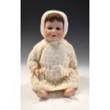 Vintage 20th Century bisque head doll with 'Jutta 1914, 10' marked to back of neck, wearing