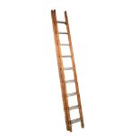 Timber and aluminium rung extending ladder