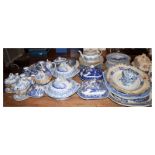 Large quantity of mainly 19th/20th Century blue and white transfer printed tableware