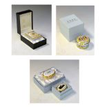 Royal Commemorative Interest - Three Halcyon Days enamel boxes comprising: Queen Elizabeth II