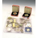 Coins - Collection of World coins including two 1997 trade dollars commemorating the Hong Kong