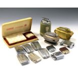 Assorted cigarette lighters to include; cased Ronson Varaflame mother-of-pearl cigarette case and