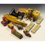 Mixed quantity of vintage 20th Century toys to include tin plate clockwork toys, Hornby Meccano