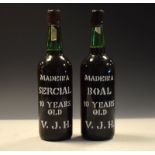 Wines & Spirits - Two bottles of Justino's Boal 10 Years Old Madeira wine