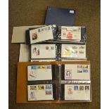 Stamps - Collection of first day covers from Isle of Man, Guernsey, Jersey, etc, in four albums