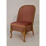 Lloyd Loom-style woven wicker occasional chair with box seat