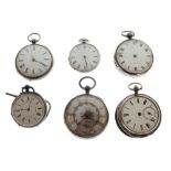 Six assorted 19th Century pocket watches to include Story & Sedman of Dewsbury No.474523, Elliott of