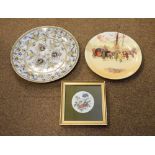 Royal Doulton series ware plates depicting a mail coach, a Continental bone china plate with