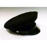 Navy blue bandsman's uniform hat, having Elizabeth II buttons to side