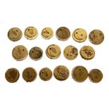 Group of seventeen mainly 19th Century pocket watch dials and movements to include; Yewdall of Leeds