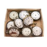 Nine various mainly 19th Century open-face pocket watches, to include silver-cased examples