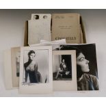 Selection of early to mid 20th Century ephemera including theatre programmes, press photographs,