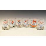 Set of six tumblers commemorating the 1976 Innsbruck Winter Olympics, 9cm high