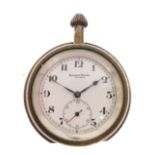 Automobilia Interest - Early 20th Century dashboard clock or timepiece, white Arabic dial