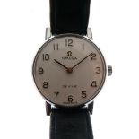 Omega - Lady's De Ville stainless steel wristwatch, white Arabic dial, 27mm approx excluding winder,