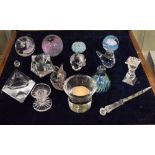 Quantity of paperweights, glass animal ornaments etc