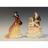 Royal Worcester Premiere figurine 1998, 'Natasha', together with Age of Romance 'A Gift of Love',