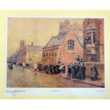 W.H.Y. Titcomb - Two limited edition prints of Clifton College, 138/500, 27cm x 35cm, framed and