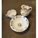 Reproduction Victorian style jug and basin set with matching chamber pot