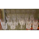 Selection of Waterford 'Colleen' crystal glassware, comprising six hock glasses, five goblets, and