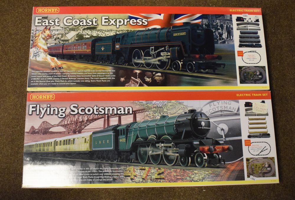 Hornby OO gauge East Coast Express electric train set, together with Flying Scotsman train set (