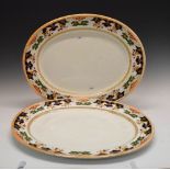 Pair of late 19th/early 20th Century oval meat plates, 54cm wide