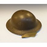 World War II steel body helmet having liner and strap
