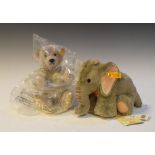 Steiff - Steiff Junior Trampili Elephant (083211), together with Classic teddy bear 1905 (001666),