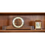 1930's period walnut mantel clock and a late 20th Century mahogany cased mantel clock