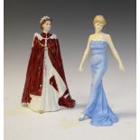 Royal Doulton figurine, - 'Diana Princess of Wales', HN5061, together with Royal Worcester figure '