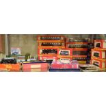 Large quantity of Hornby OO gauge railway locomotives, carriages, and accessories to include