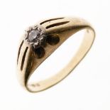 Gentleman's 9ct gold and solitaire diamond ring, with Gypsy-set stone, size U, 3.7g gross approx