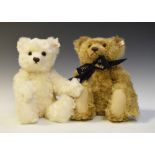 Steiff - Golden mohair 1902 - 2002 bear (00052), together with limited edition white teddy bear (