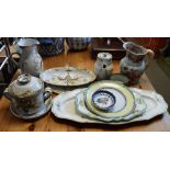 Quantity of French faience table ware, together with bone china meat plates etc